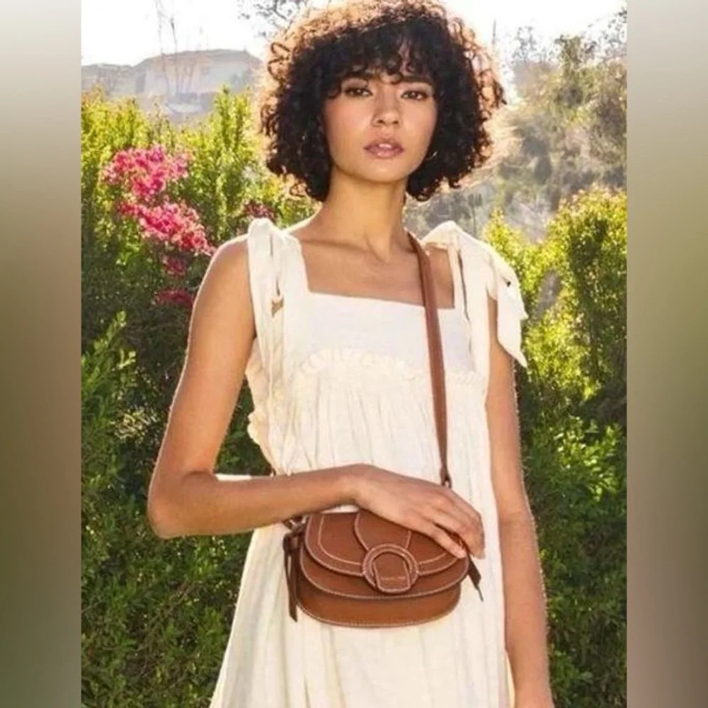 Rachel Zoe Crossbody Tan Convertible Hip Shoulder Vegan Leather Bag NEW - Picture 6 of 10